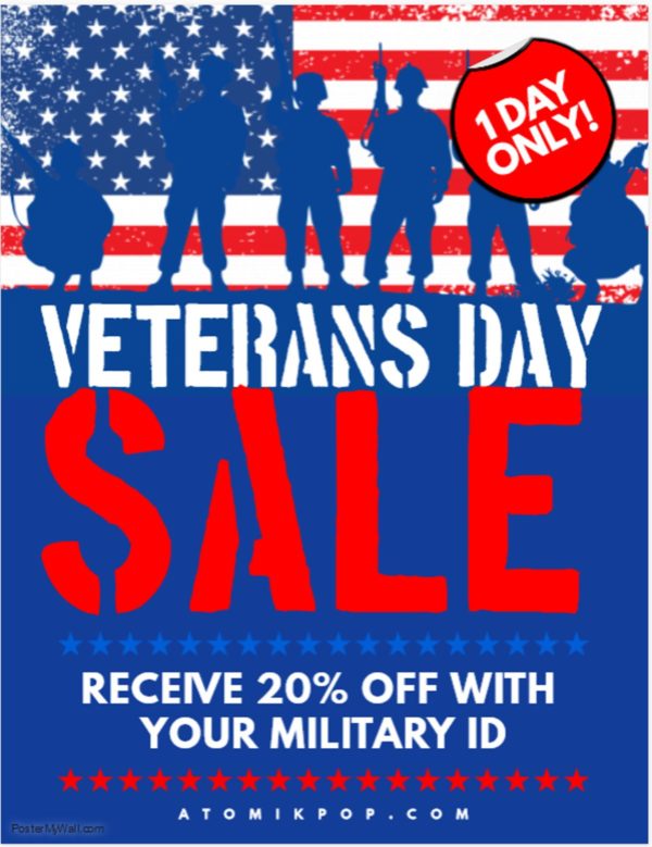 Veterans Get 20% Off on Monday